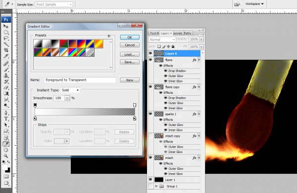 Creation of Flame On: Step 25